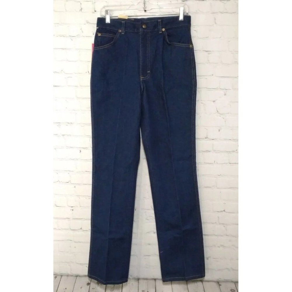 Vintage LEE Girls' Rider Dark Denim Straight Leg Jeans Size 14.5X29.5 New - Picture 2 of 8